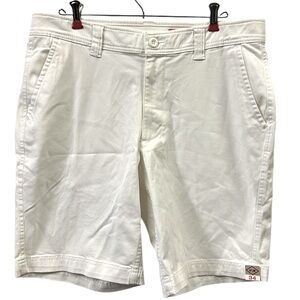 St Johns Bay White Power Stretch Premium Waistband Flat Front Shorts Mens 34